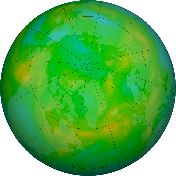 Arctic ozone map for 09 July 2001